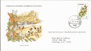 Lesotho, Worldwide First Day Cover, Flowers