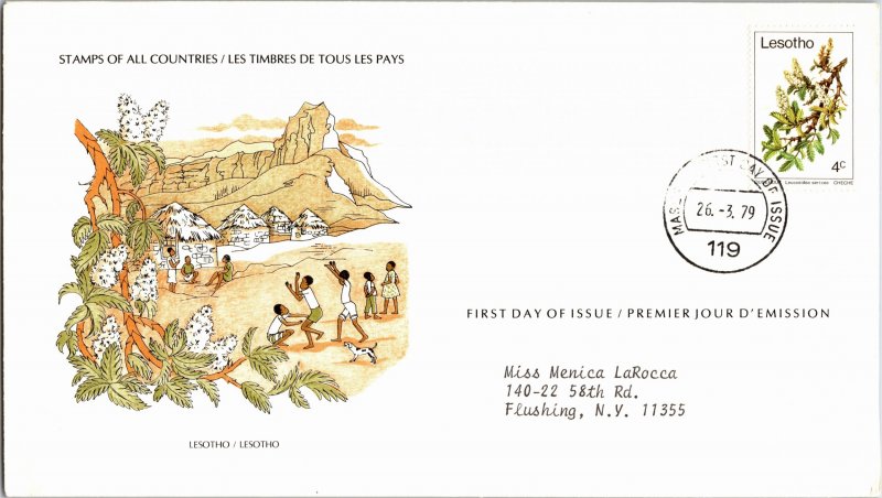 Lesotho, Worldwide First Day Cover, Flowers