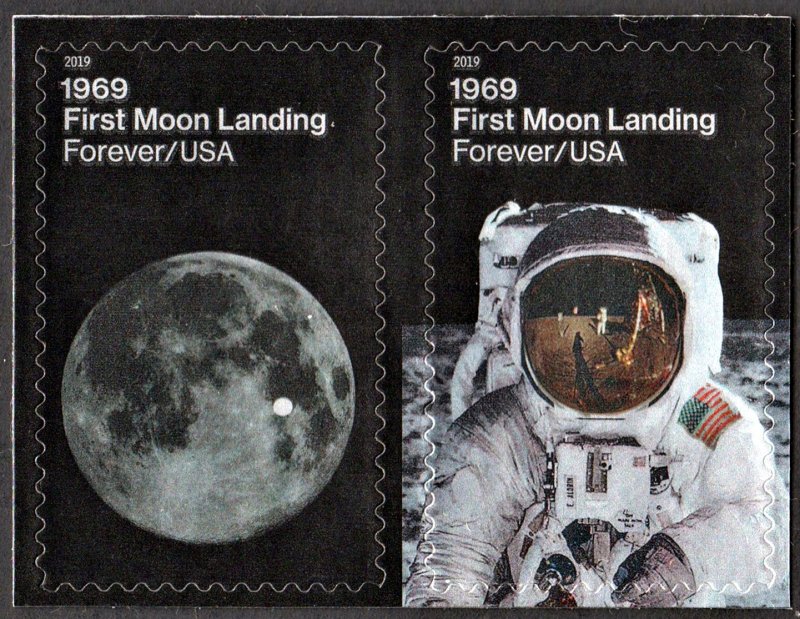 SC#5399-5400 (55¢) 1969: First Moon Landing Pair (2019) SA
