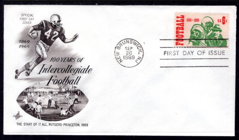 US 1382 Football Artcraft U/A FDC