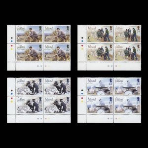 Falkland Islands 2004 (MNH) Wildlife Conservation Anniversary plate blocks ...