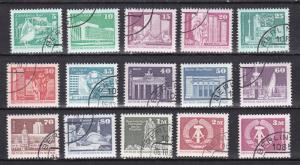 Germany DDR # 2071-2085, Various Buildings, Used CTO, 1/3 Cat.