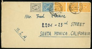 Germany Allied Occupation Berlin to USA Santa Monica Cover 1946 Europe