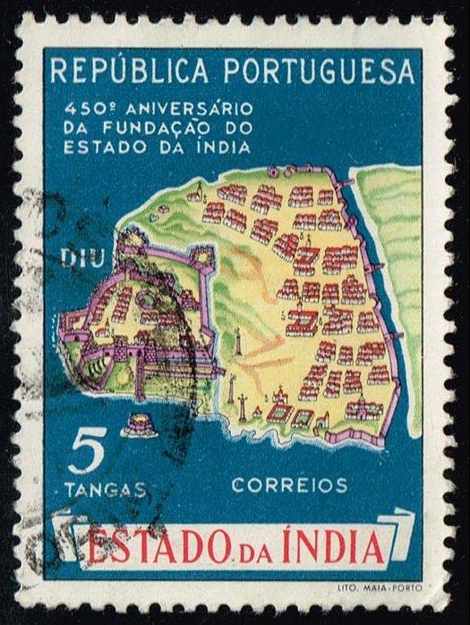 Portuguese India #544 Map of Diu; Used (0.60)