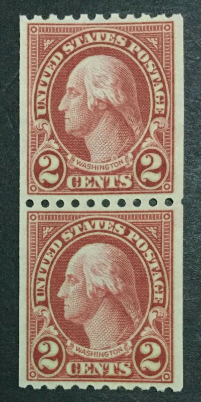 MOMEN: US STAMPS #606 COIL PAIR MINT OG NH **PSE GRADED 90** SMQ $50 LOT #34141