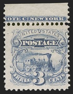 MOMEN: US STAMPS #114a NO GRILL MINT OG H RARITY CROWE CERT LOT #93970-14*