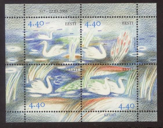 Estonia Sc# 508 MNH Four Seasons / Swans (S/S)