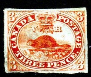SC# 4 - (3 pence) - Beaver, red, used single