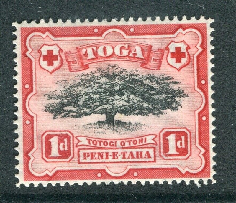 TONGA; 1897 early Pictorial issue Mint hinged 1d. value