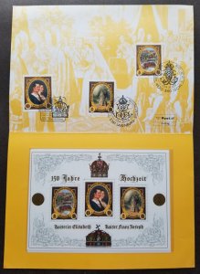Austria Empress Elisabeth & Emperor Franz Joseph 2004 Royal Wedding (folder) MNH