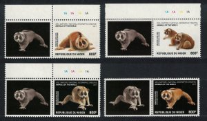 Niger Greater Slow Loris Wild Animals 4v Labels 2017 MNH