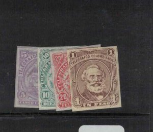 Colombia 1881 Telegraph 4 Different MOG (2gkw)