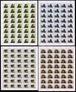 Laos WWF Sun Bear 4 Full Sheets of 40 stamps 40 sets SG#1396-1399 SC#1174-1177