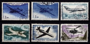 France 1960-65 Airmail, new currency, Set incl. color var. [Used]