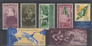 Egypt Sc 241/472A MNH. 1944-59 issues, 8 cplt sets & s/s, VF