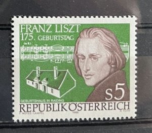 (3006) AUSTRIA 1986 : Sc# 1371 MNH VF FRANZ LISZT COMPOSER