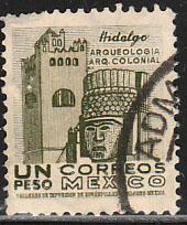 MEXICO 882a $1Peso 1950 Definitive 2nd Printing wmk 300 USED. F-VF. (1410)