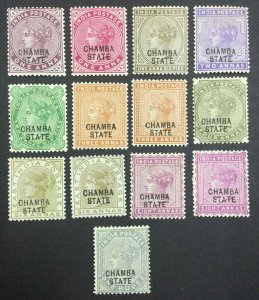 MOMEN: INDIA CHAMBA STATE 1887-1895,1903 MINT OG H £270 LOT #64098