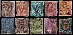1901-26 ITALY #76-81, 83-85 & 87 WMK 140 - USED - FINE+ - CV$34.60 (ESP#2370)