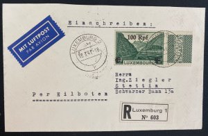 1941 Luxemburgo Airmail Registered Cover To Stettin Germany