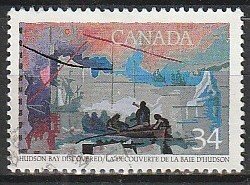 1986 Canada - Sc 1107i - used VF - 1 single - Exploration 1 - Henry Hudson