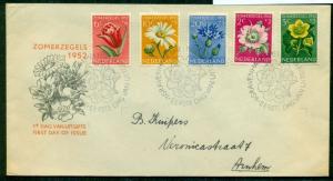 NETHERLANDS #B238-42 Flowers Official FDC, Complete set, NVPH $190.00