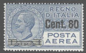 ITALY Scott C11 MH*  airmail 1927 overprint CV $58