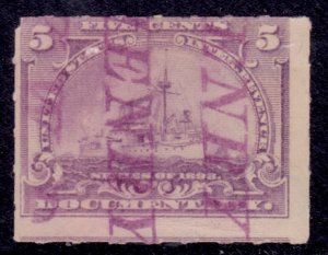 United States, 1898, Documentary Intern Revenue, 5c, sc#R167p, used