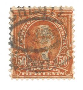 Scott #310 50-cent Orange Jefferson 1902 - 1903