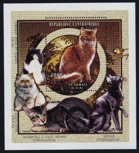 Central Africa 1186 MNH Cats, Birds