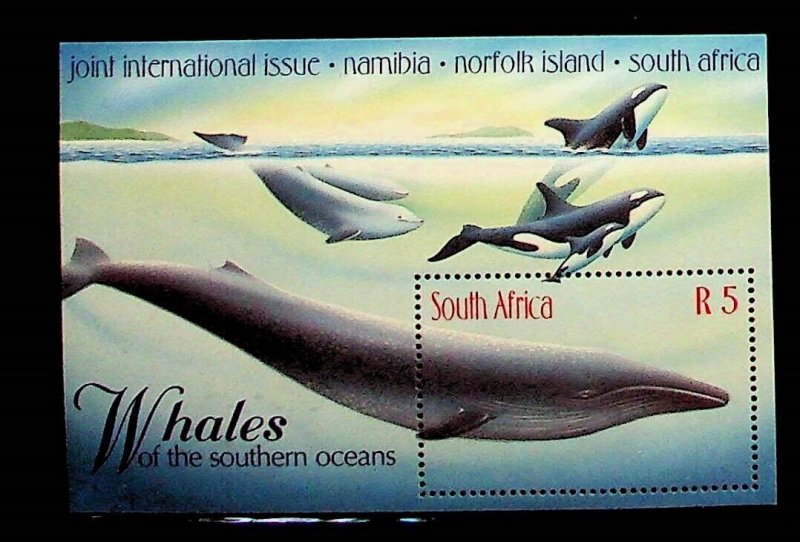 SOUTH AFRICA Sc 1095 NH SOUVENIR SHEET OF 1998 - WHALES