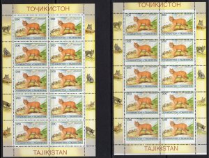 Tajikistan 1996 Sc#96 CATS (Felis chaus oxiana) Mini-Sheetlet MAJOR ERROR MNH