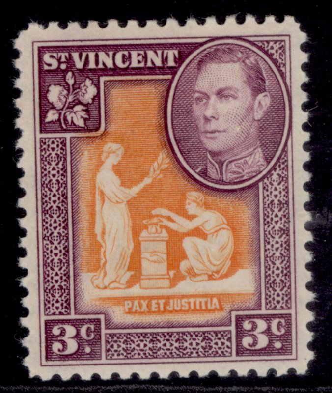 ST. VINCENT GVI SG166a, 3c orange & purple, M MINT.