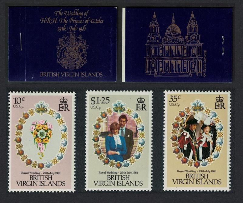 BVI Charles and Diana Royal Wedding 3v Booklet 1981 MNH SG#SB1