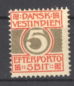 Danish West Indies, 1905 Postage Due set Scott # J5 to J 8, mint, hinged