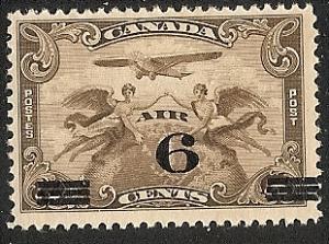 Canada C3 Mint OG 1932 6c on 5c Surcharge