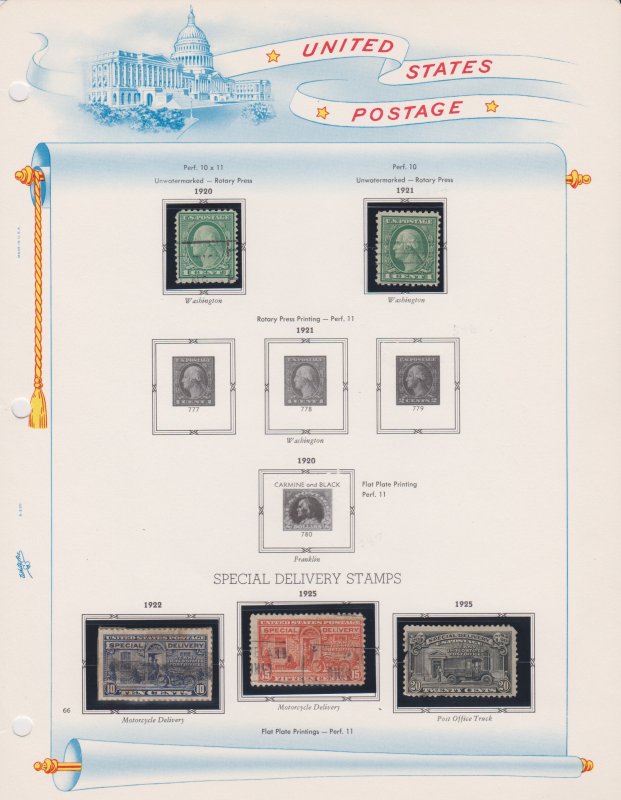 United States Postage Stamps #542,543,E12,E13,E14