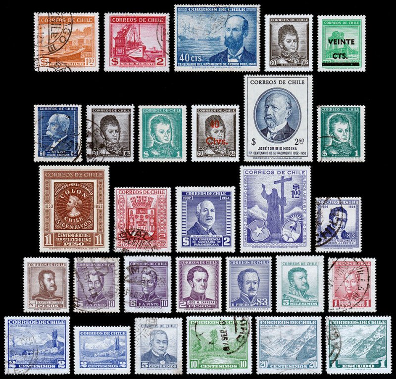 Chile Scott 223 // 329A (1942-1967) Used/Mint F-VF C