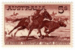 (I.B) Australia Postal : 5/- Stockman (SG 142)