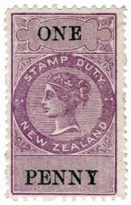 (I.B) New Zealand Revenue : Stamp Duty 1d (1870)
