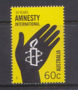 AUSTRALIA - 2011 50th ANNIVERSARY AMNESTY INTERNATIONAL - 1V - MINT NH