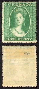 Grenada SG4 1d Green Wmk Small Star rough perf 14 to 16 Fine M/M Cat 110 pounds