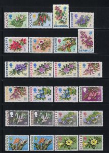 BERMUDA SCOTT #255-271/ 322-328 QEII 1970-75 COMPLETE  FLOWERS- MINT NEVER HINGE