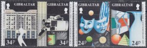 GIBRALTAR Sc # 627/9a CPL MNH SET of 2 PAIRS - CONTEMPORARY ART