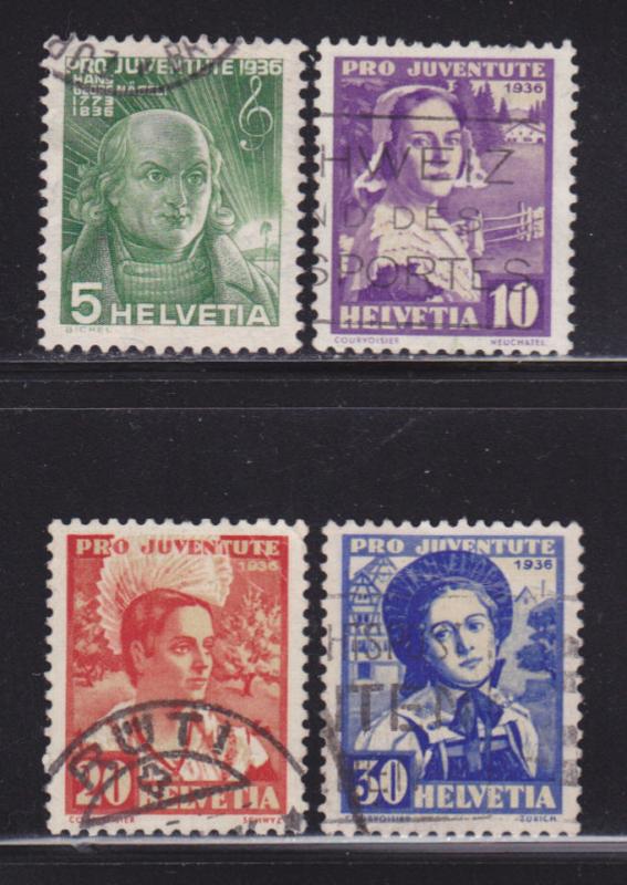 Switzerland B81-B84 VF-used set nice colors scv $ 33 ! see pic !