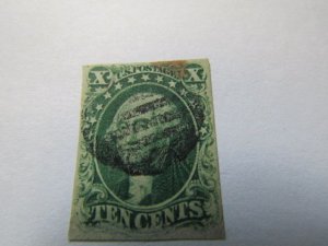 US Stamps Scott #16 IMPERF Used with Richard Doporto Certificate, SCV $ 1800.00+