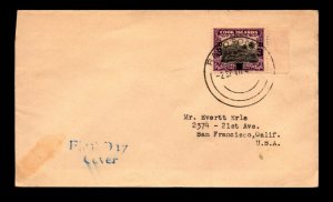 Cook Islands 1941 3p Issue FDC - L13884