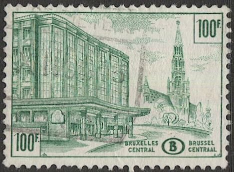 BELGIUM  1953 Sc Q361  100fr Used Parcel Post Railroad stamp VF