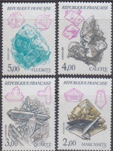 FRANCE Sc# 2017-20 CPL MNH SET of 4 - VARIOUS GEMSTONES and MINERALS