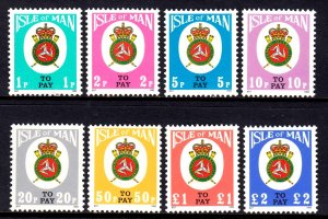 Isle of Man 1982 Postage Due's Complete Mint MNH Set SC J17-J24